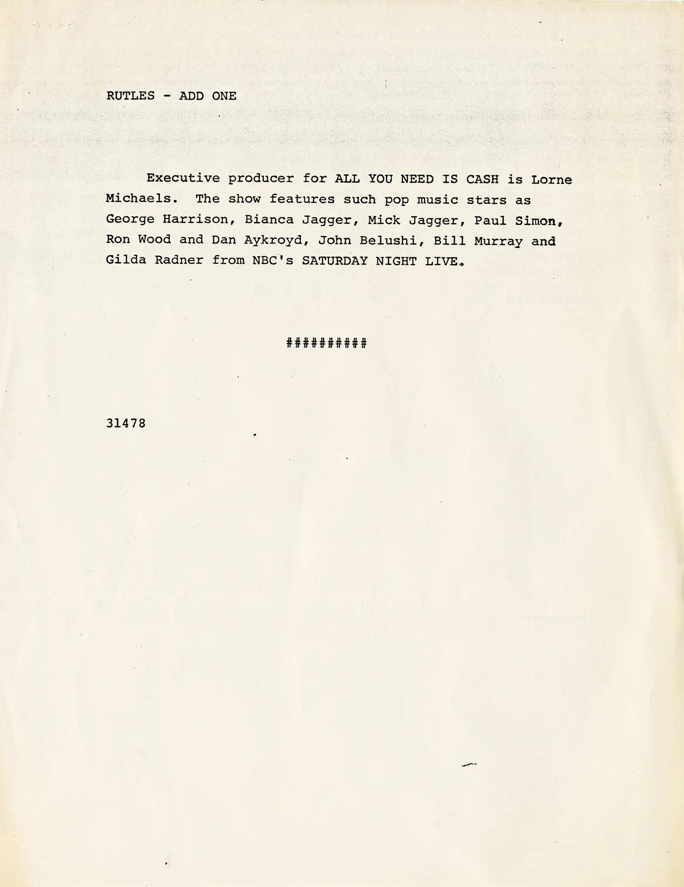 The Rutles LP Documents