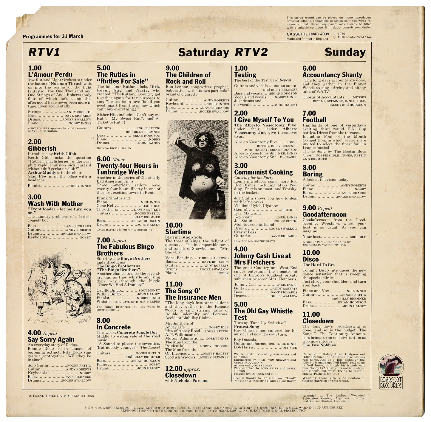 Rutland Weekend Songbook LP