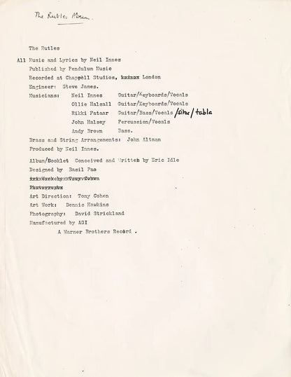 The Rutles LP Documents