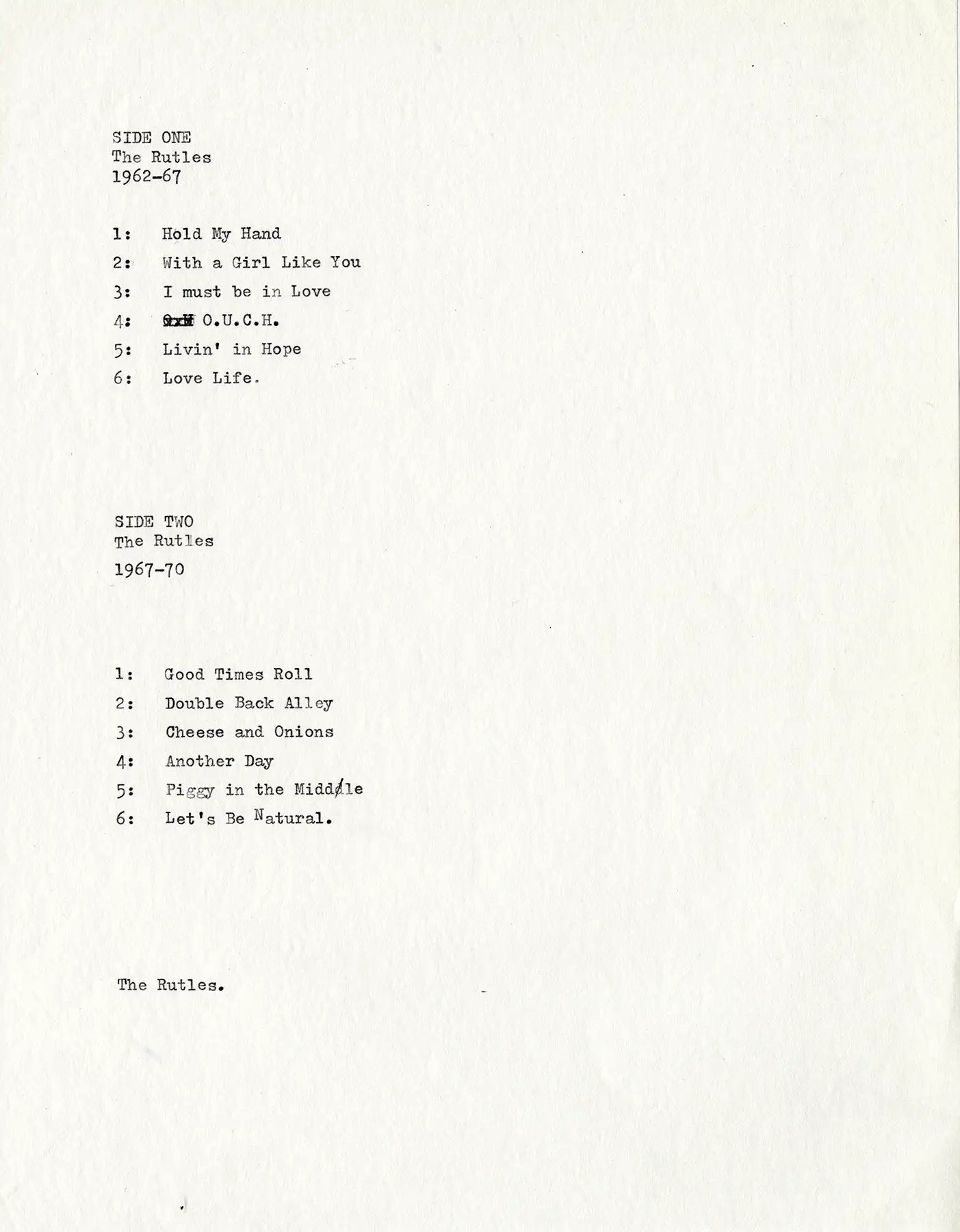 The Rutles LP Documents