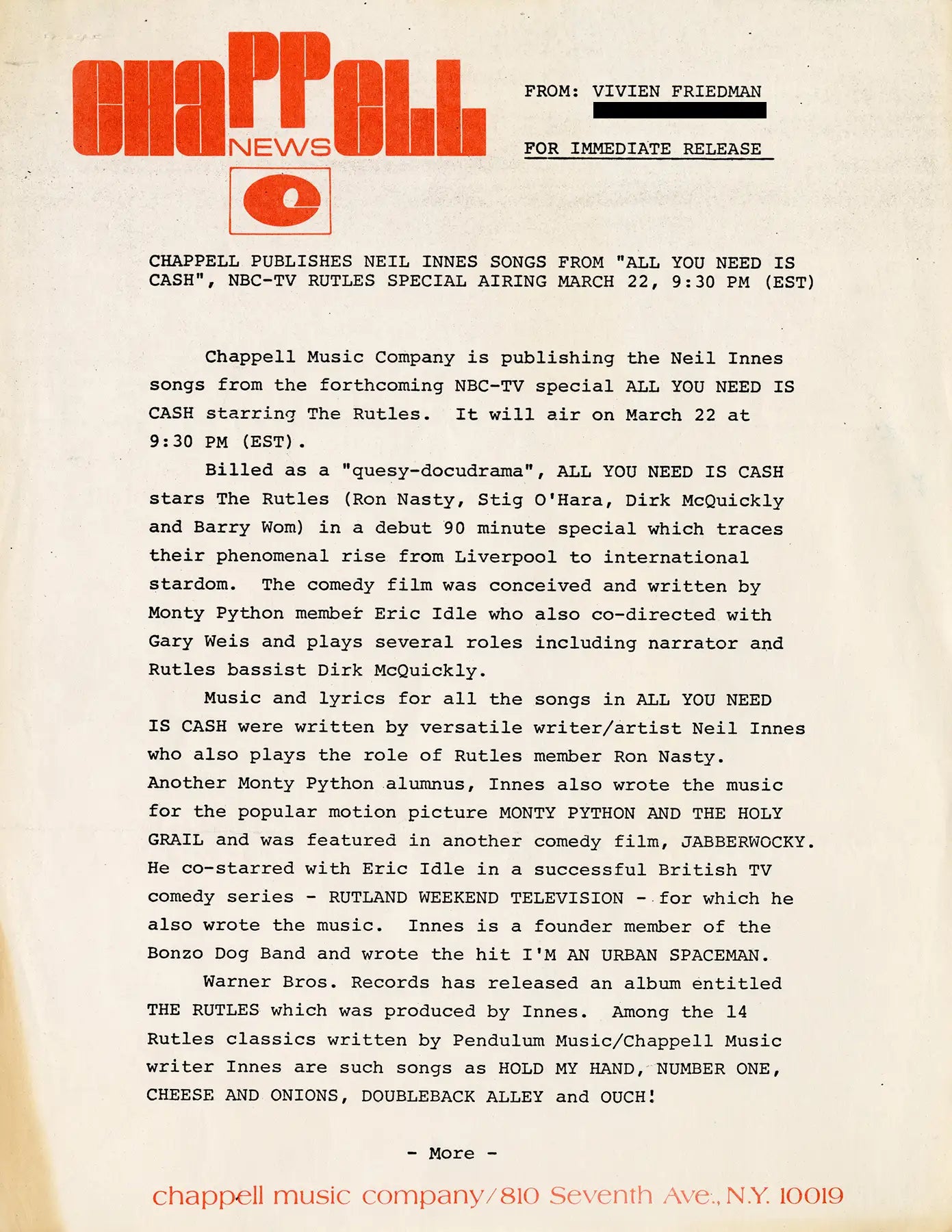 The Rutles LP Documents