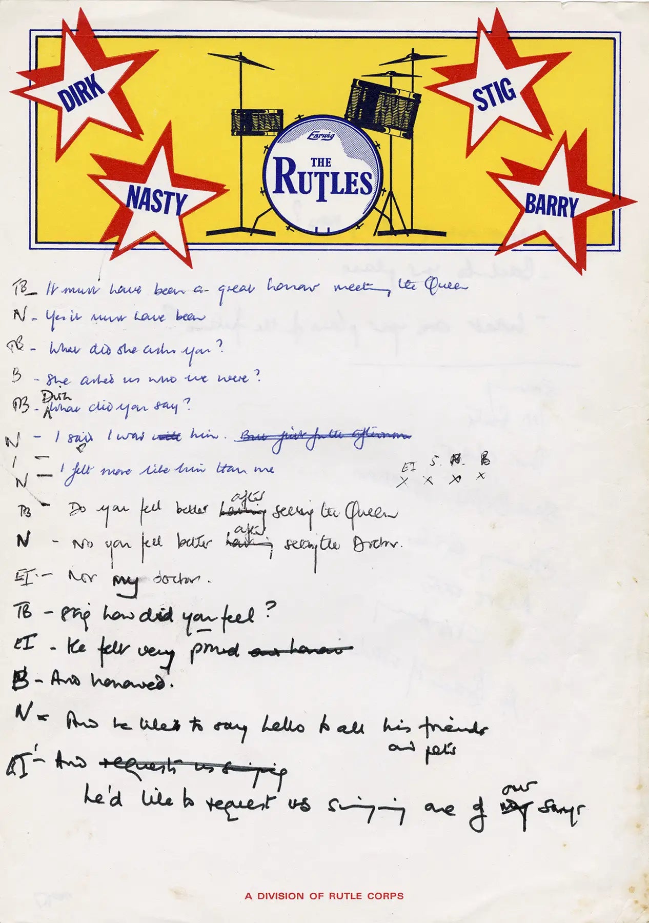Handwritten Dialogue – Eric Idle